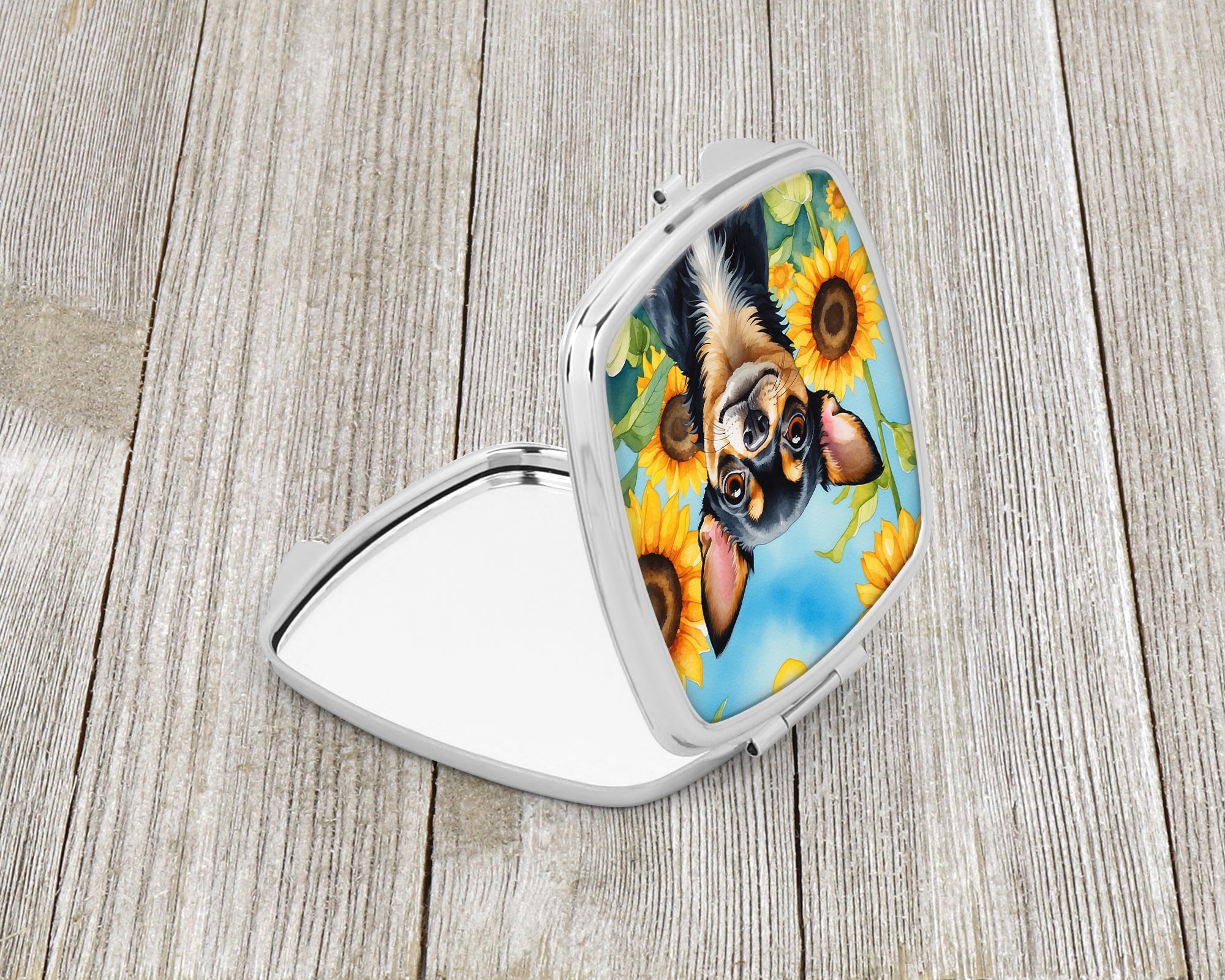 Buy this Chihuahua in Sunflowers Compact Mirror