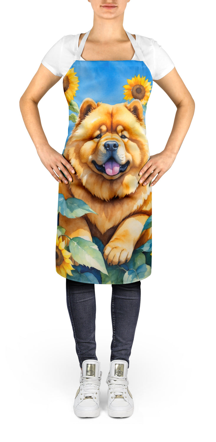 Chow Chow in Sunflowers Apron