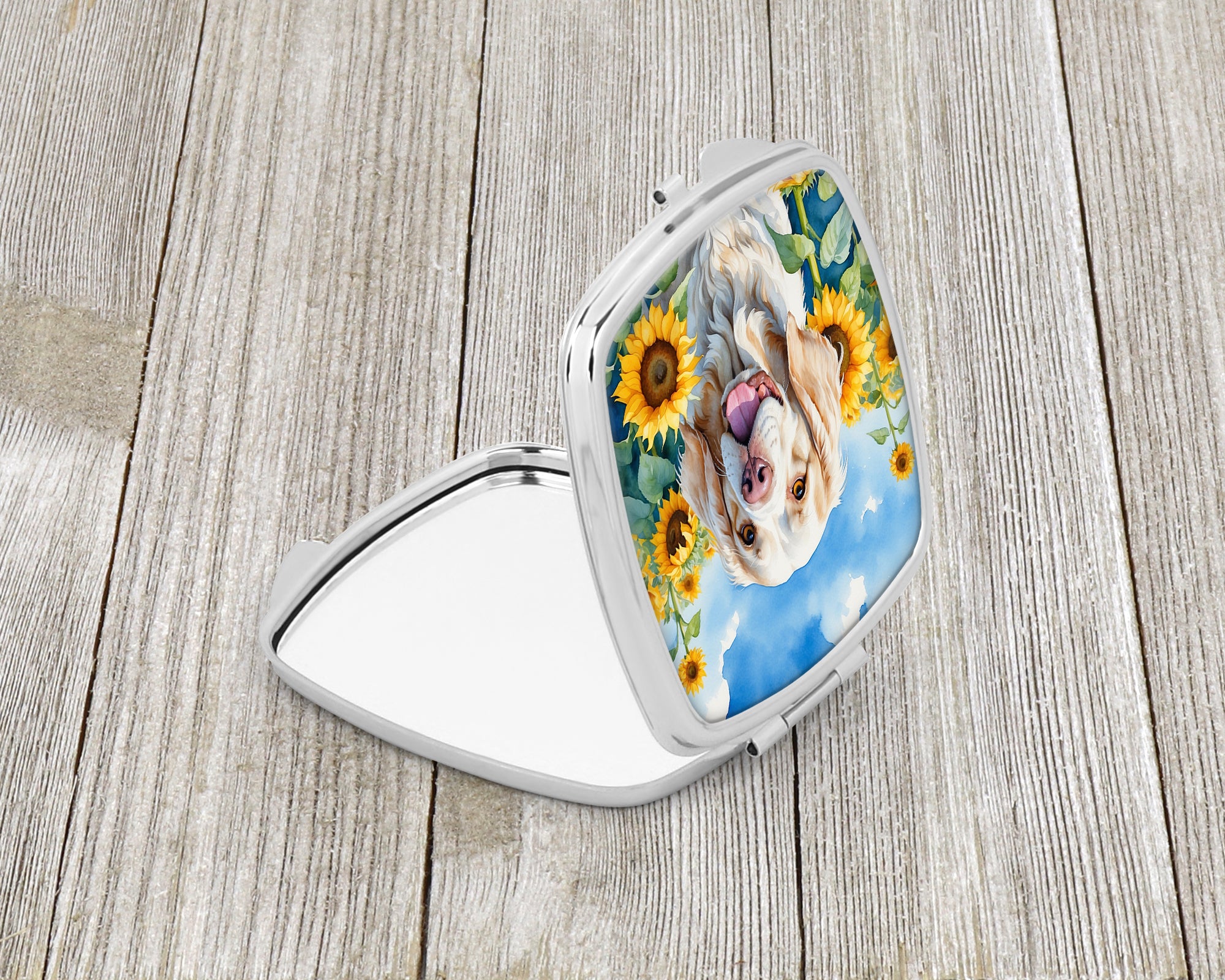 Buy this Clumber Spaniel in Sunflowers Compact Mirror