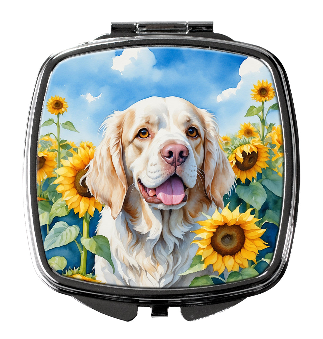 Buy this Clumber Spaniel in Sunflowers Compact Mirror