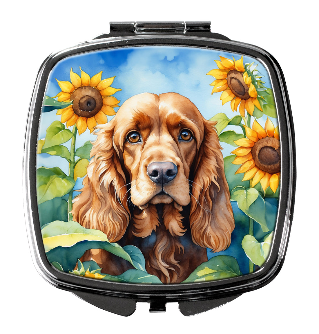 Buy this Cocker Spaniel in Sunflowers Compact Mirror