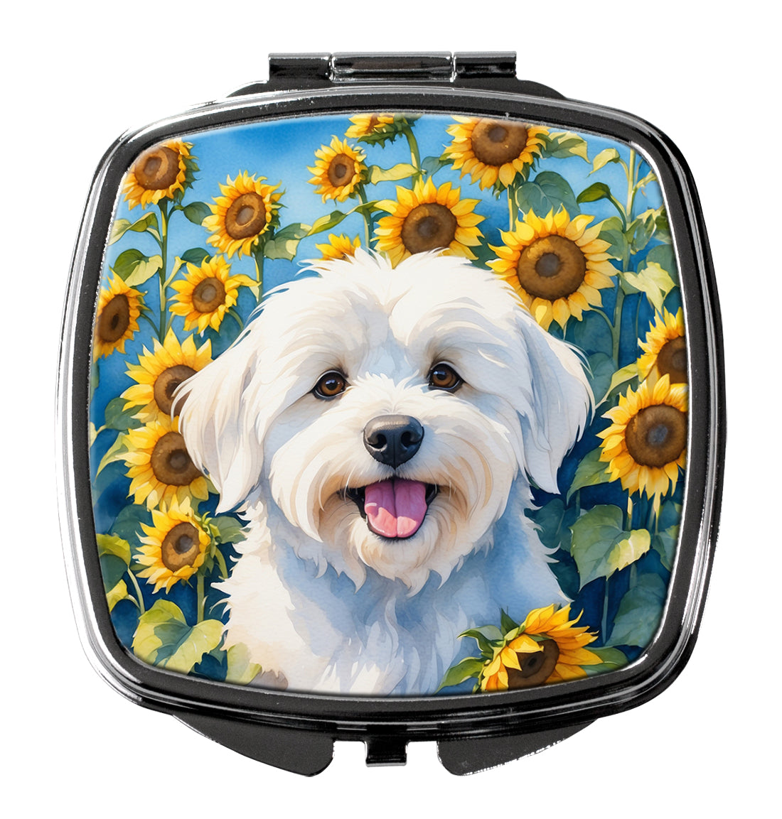 Buy this Coton de Tulear in Sunflowers Compact Mirror