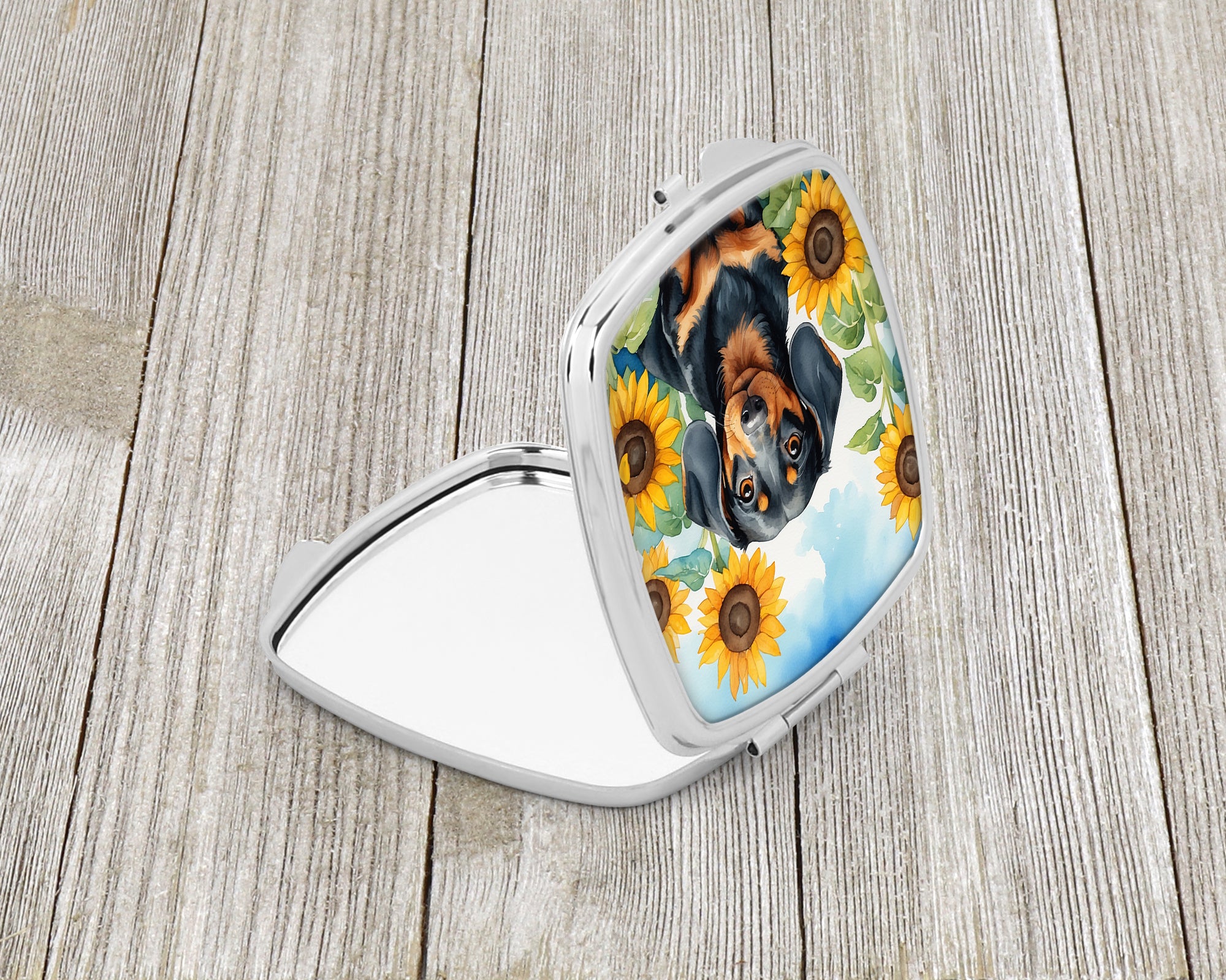 Buy this Dachshund in Sunflowers Compact Mirror