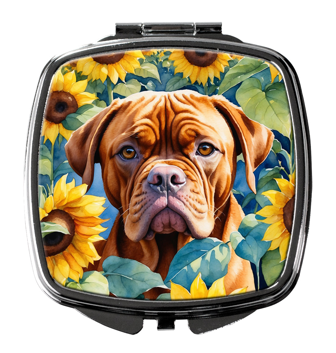 Buy this Dogue de Bordeaux in Sunflowers Compact Mirror