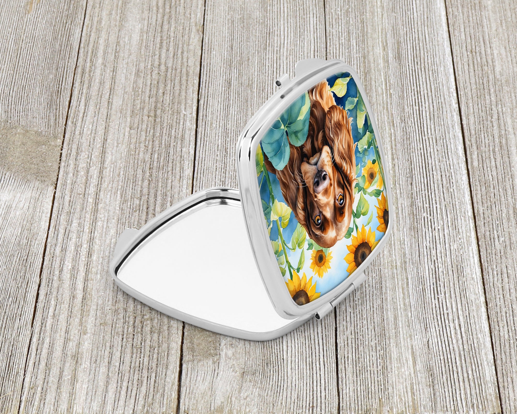 Buy this English Cocker Spaniel in Sunflowers Compact Mirror