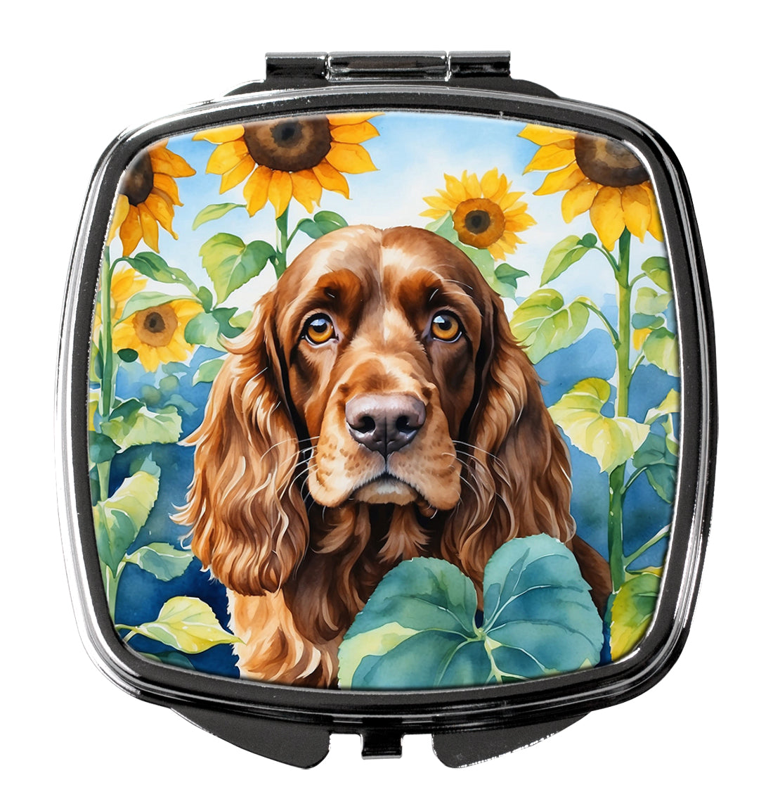 Buy this English Cocker Spaniel in Sunflowers Compact Mirror