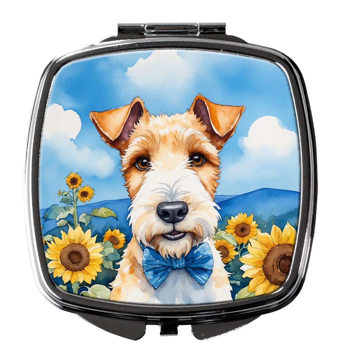 Buy this Fox Terrier in Sunflowers Compact Mirror