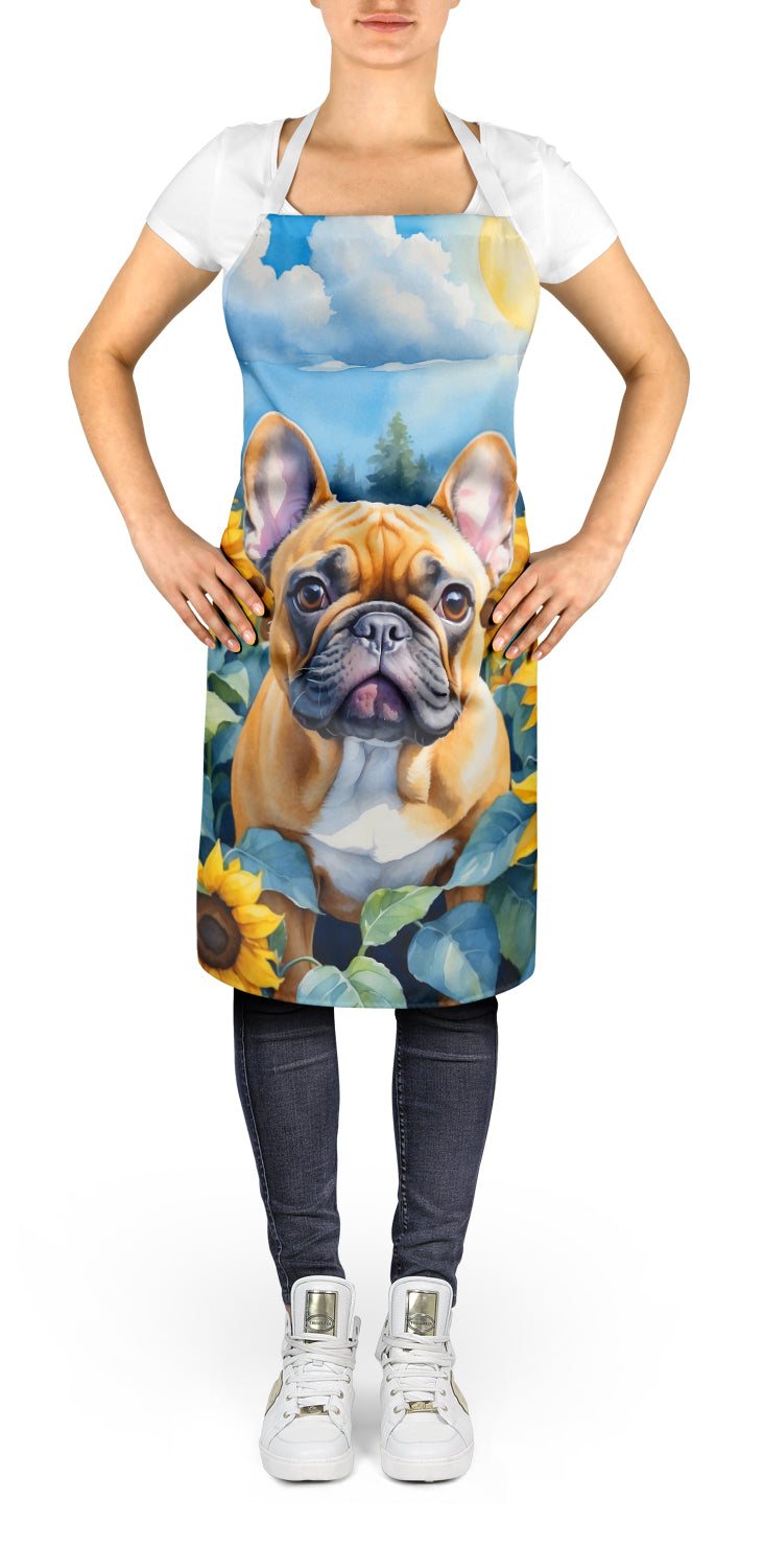 French Bulldog in Sunflowers Apron