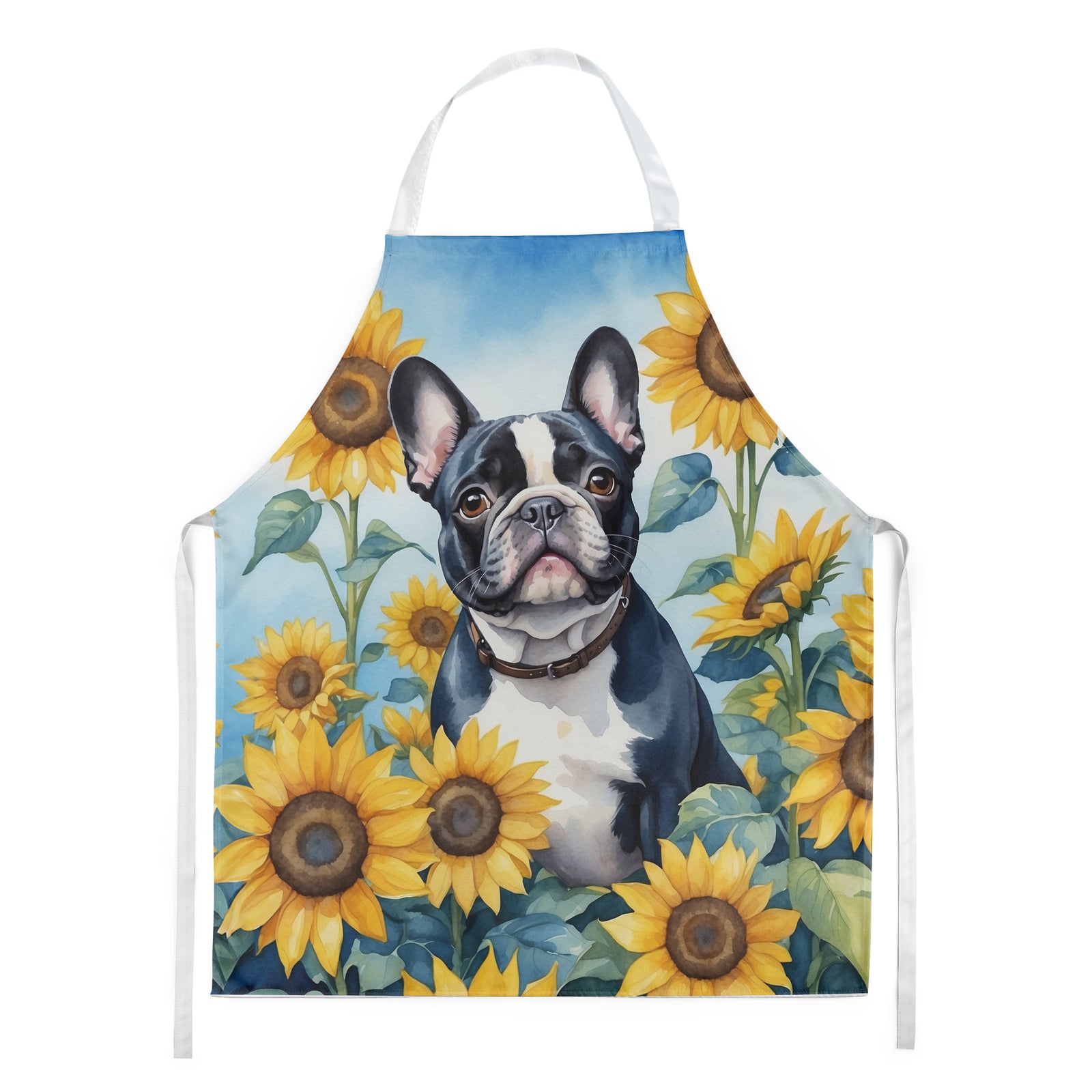 Buy this French Bulldog in Sunflowers Apron