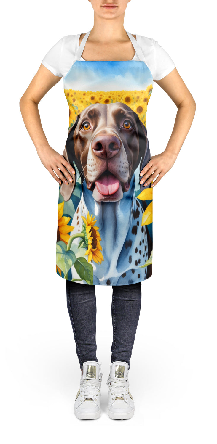 German Shorthaired Pointer in Sunflowers Apron