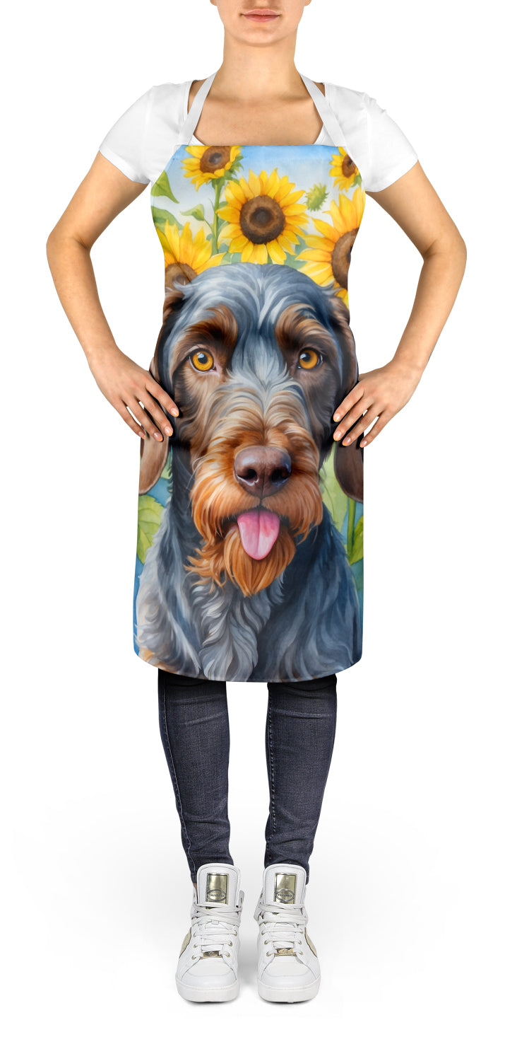 Buy this German Wirehaired Pointer in Sunflowers Apron