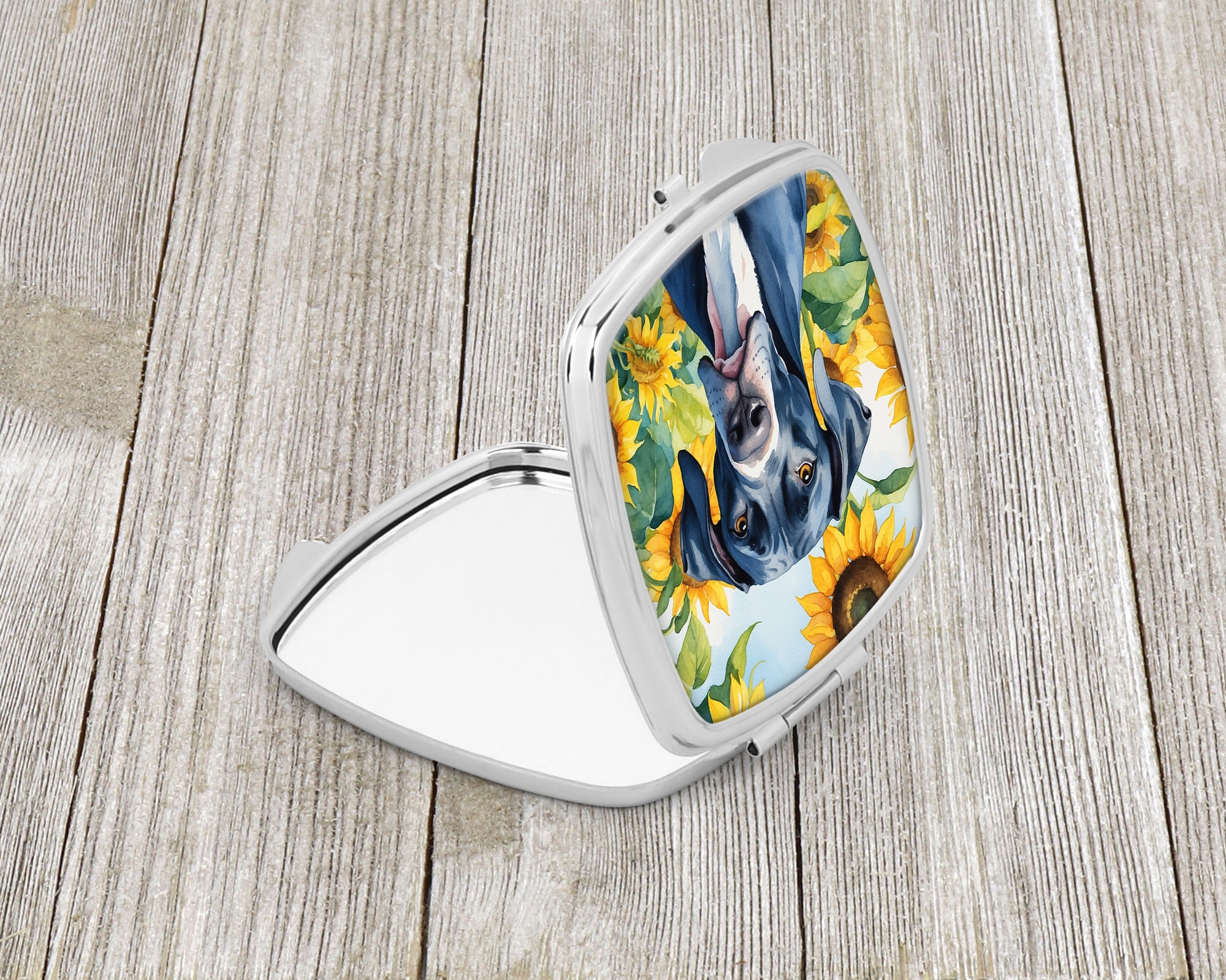 Buy this Great Dane in Sunflowers Compact Mirror