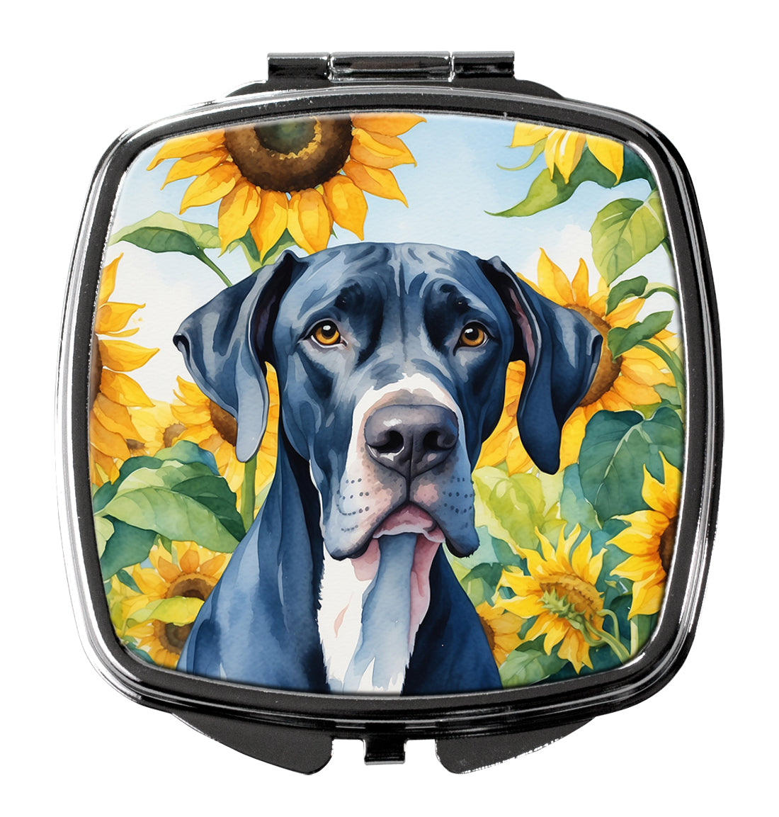 Buy this Great Dane in Sunflowers Compact Mirror