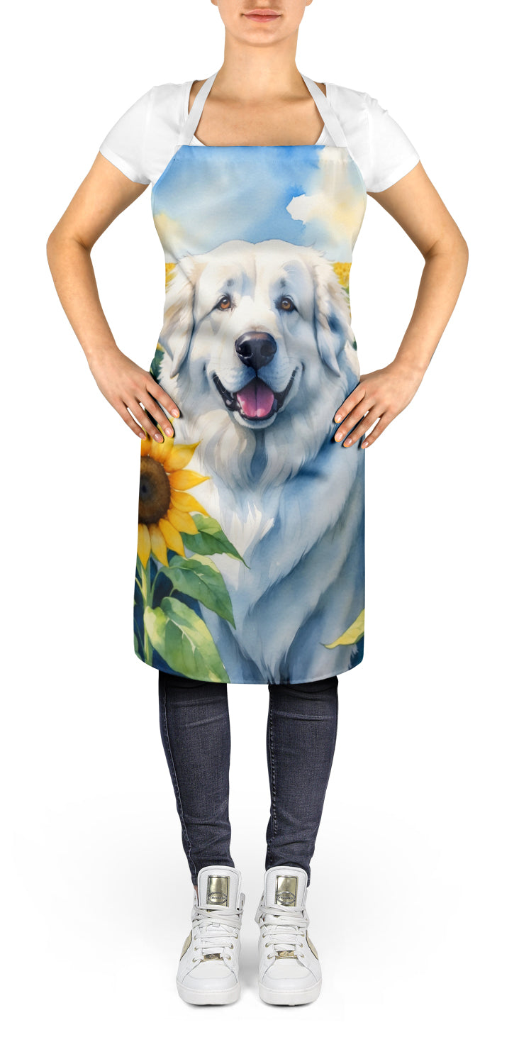 Buy this Great Pyrenees in Sunflowers Apron