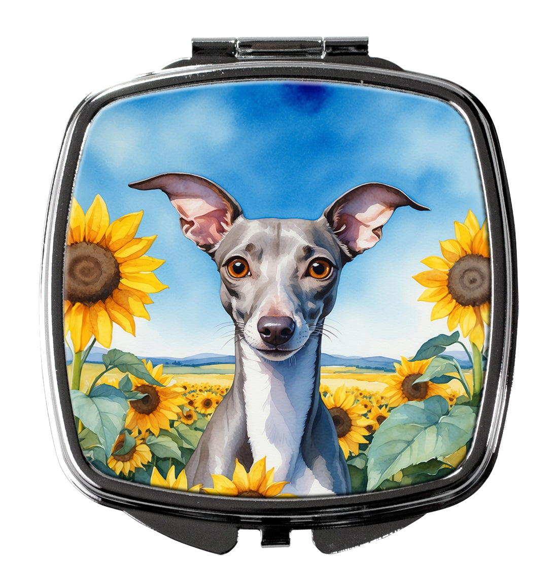 Buy this Italian Greyhound in Sunflowers Compact Mirror