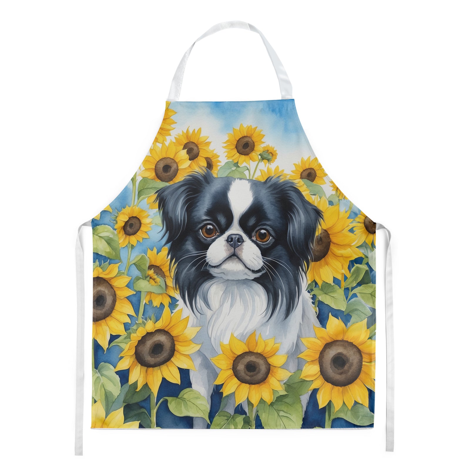 Buy this Japanese Chin in Sunflowers Apron