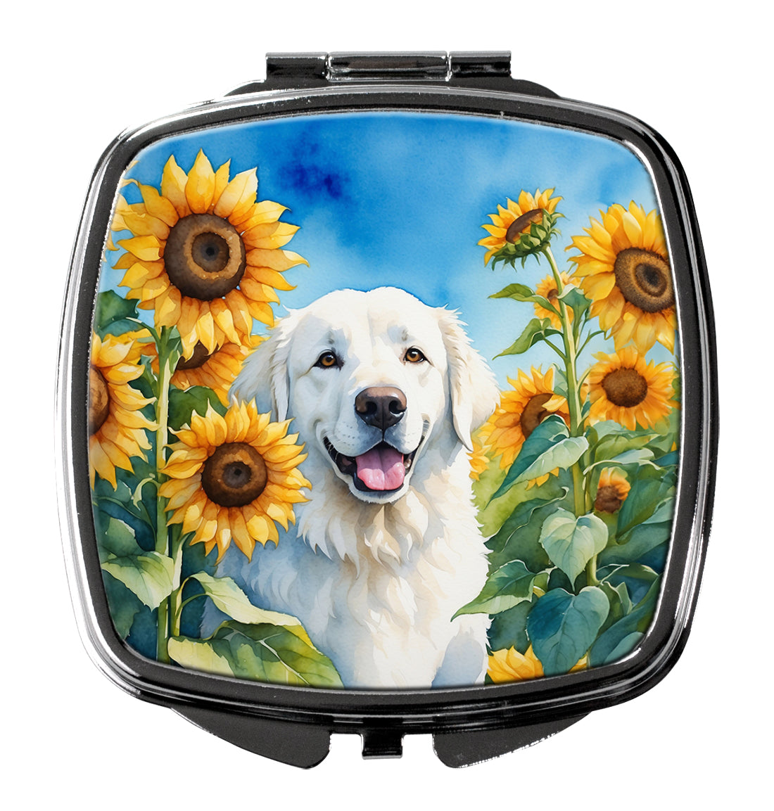 Buy this Kuvasz in Sunflowers Compact Mirror