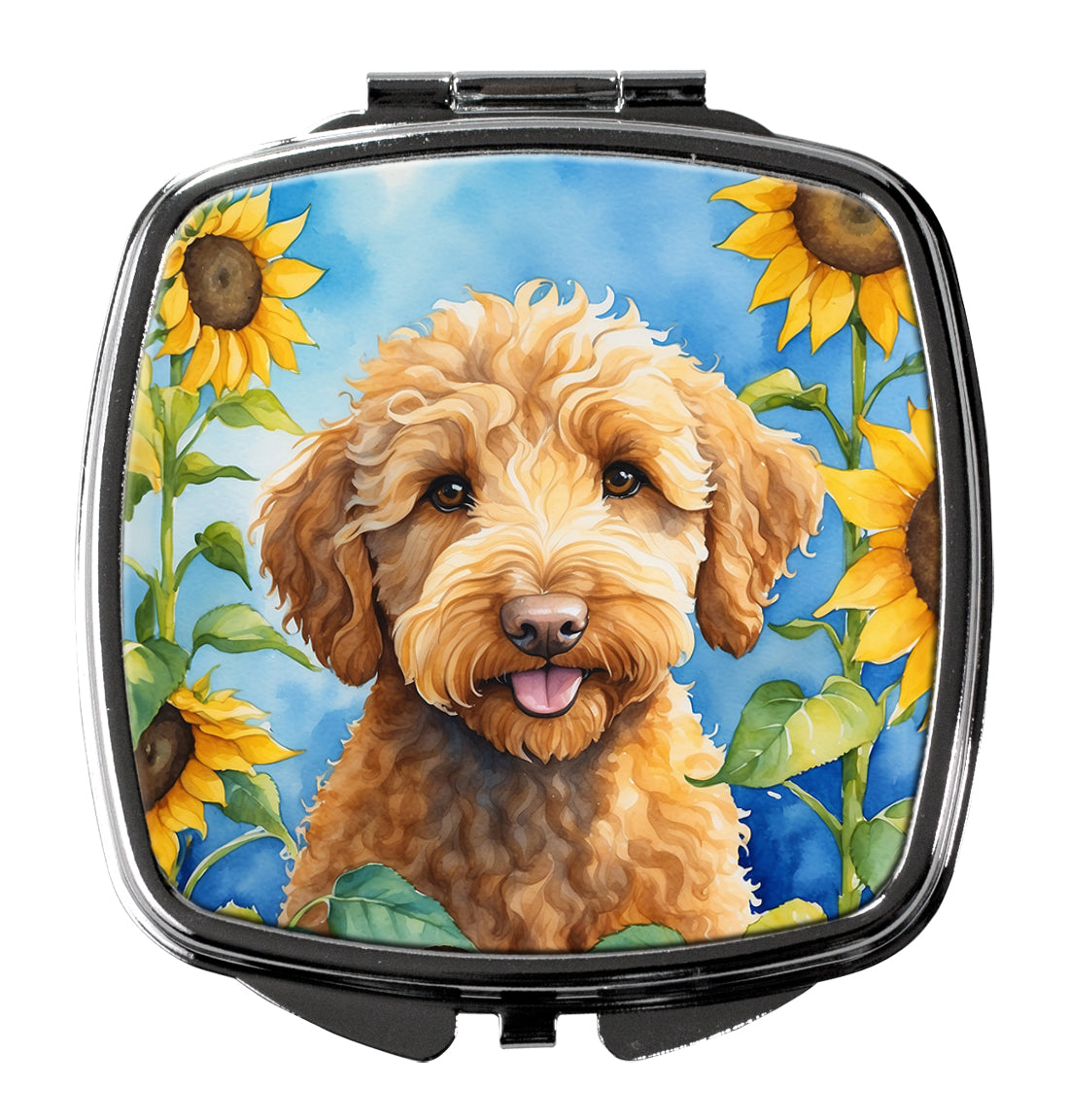 Buy this Labradoodle in Sunflowers Compact Mirror