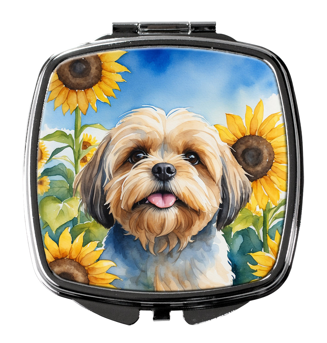 Buy this Lhasa Apso in Sunflowers Compact Mirror