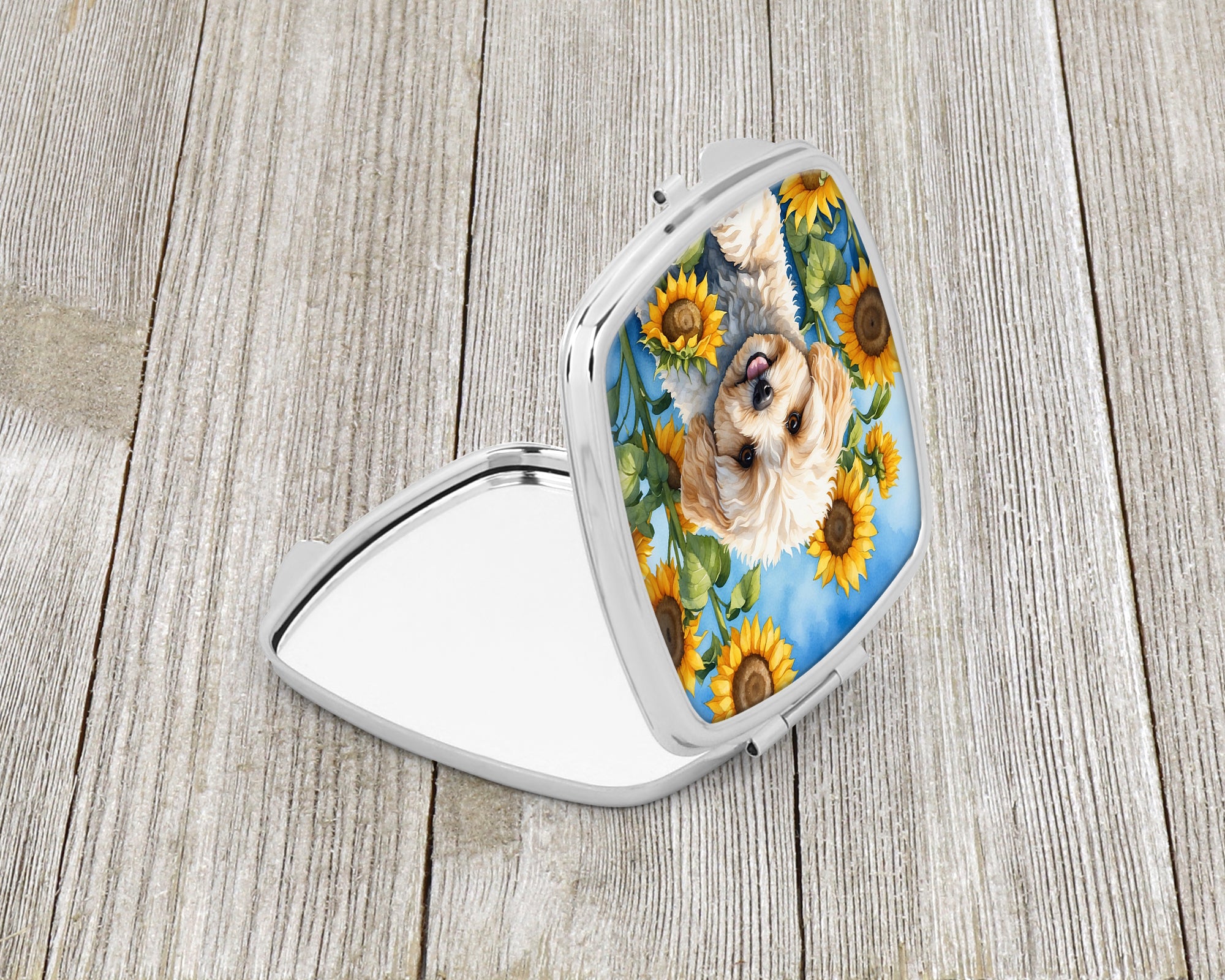 Buy this Maltipoo in Sunflowers Compact Mirror