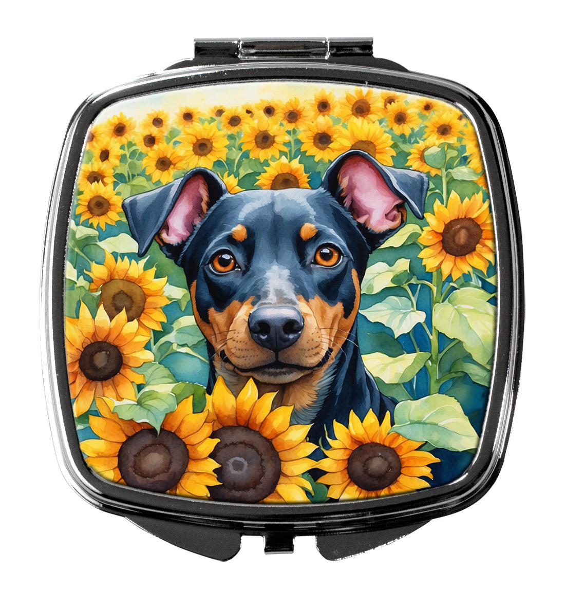 Buy this Manchester Terrier in Sunflowers Compact Mirror