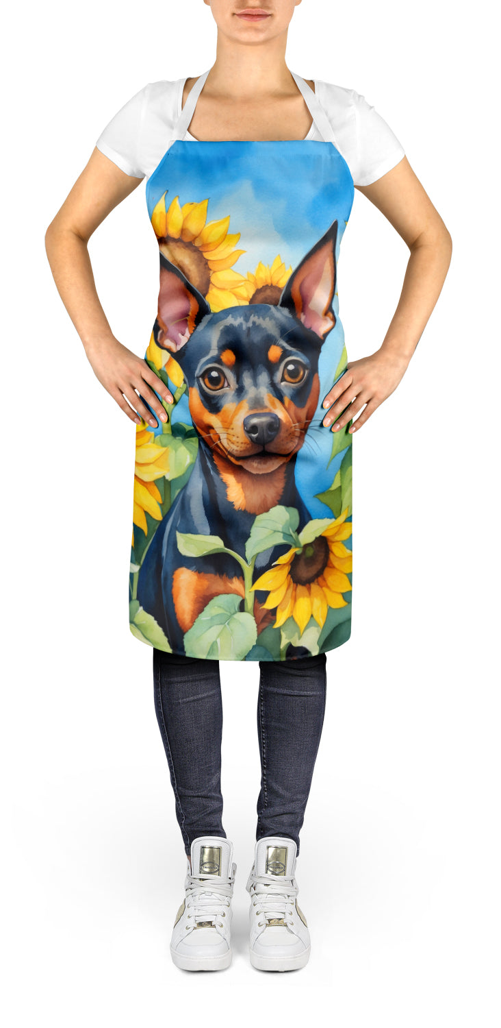 Buy this Miniature Pinscher in Sunflowers Apron