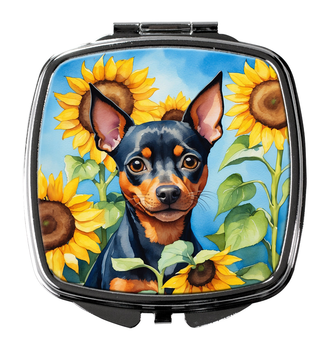 Buy this Miniature Pinscher in Sunflowers Compact Mirror