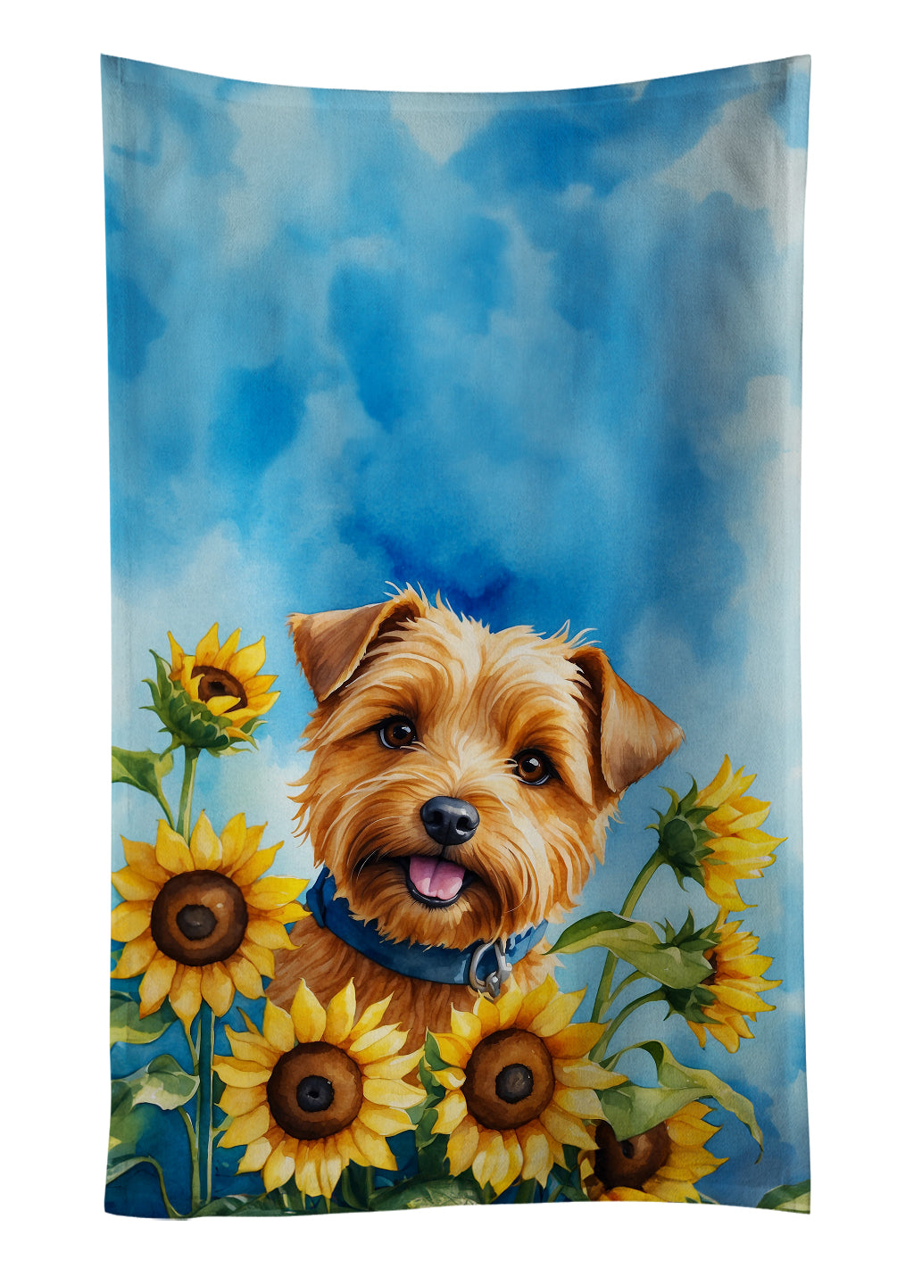 Buy this Norfolk Terrier in Sunflowers Kitchen Towel