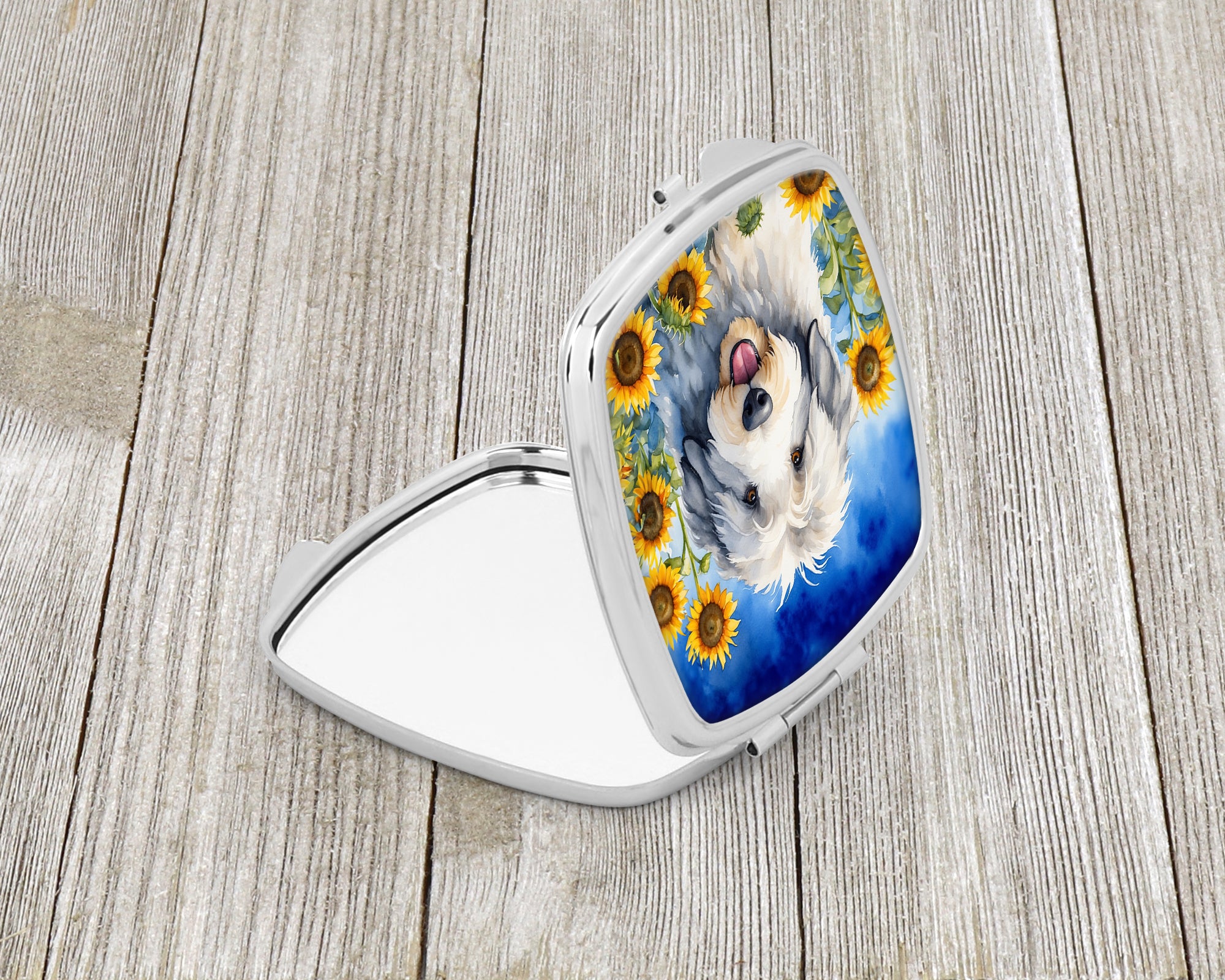 Buy this Old English Sheepdog in Sunflowers Compact Mirror