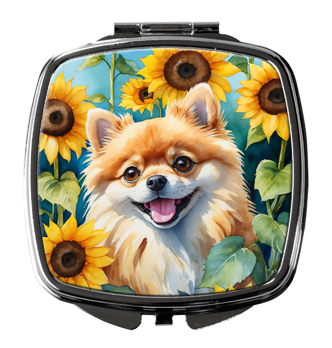 Buy this Pomeranian in Sunflowers Compact Mirror
