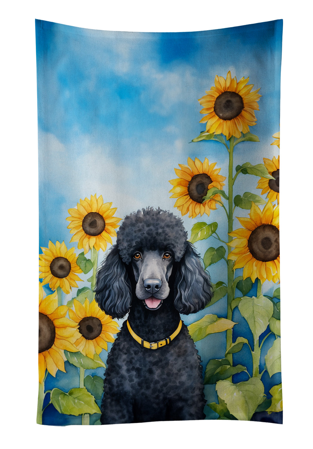 Buy this Black Poodle in Sunflowers Kitchen Towel