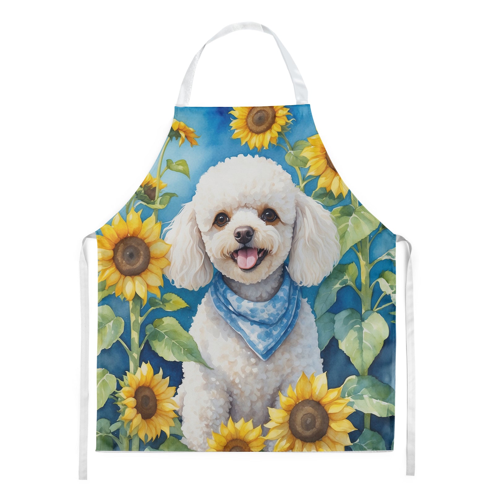 Buy this White Poodle in Sunflowers Apron