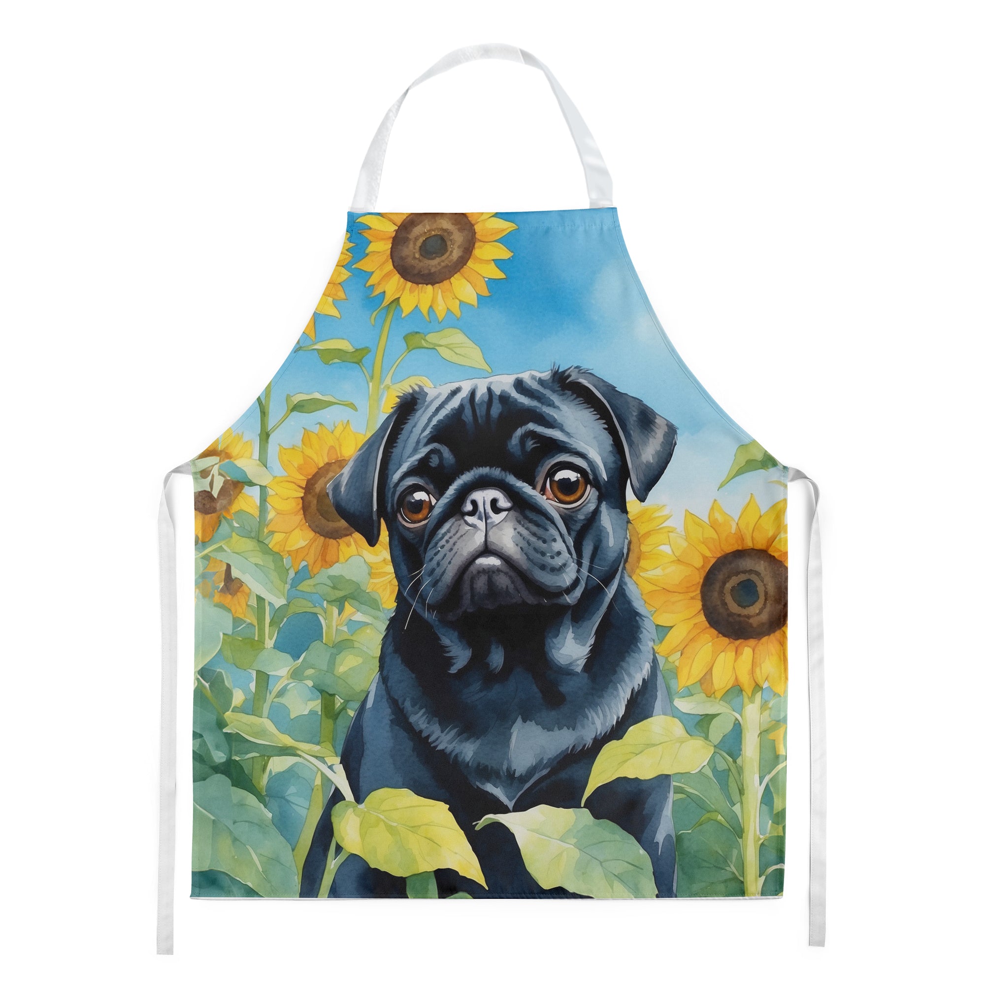 Buy this Pug in Sunflowers Apron