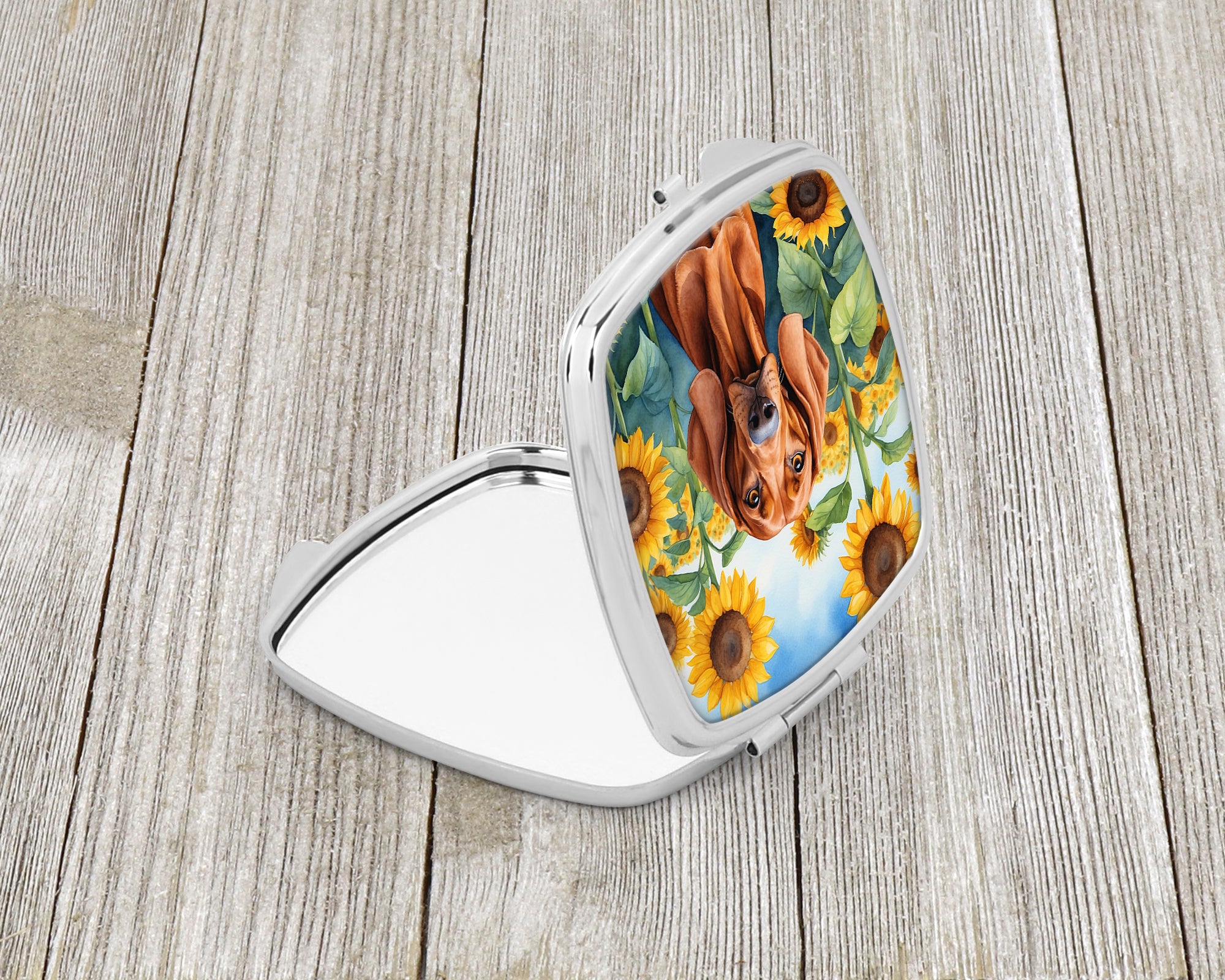 Buy this Redbone Coonhound in Sunflowers Compact Mirror