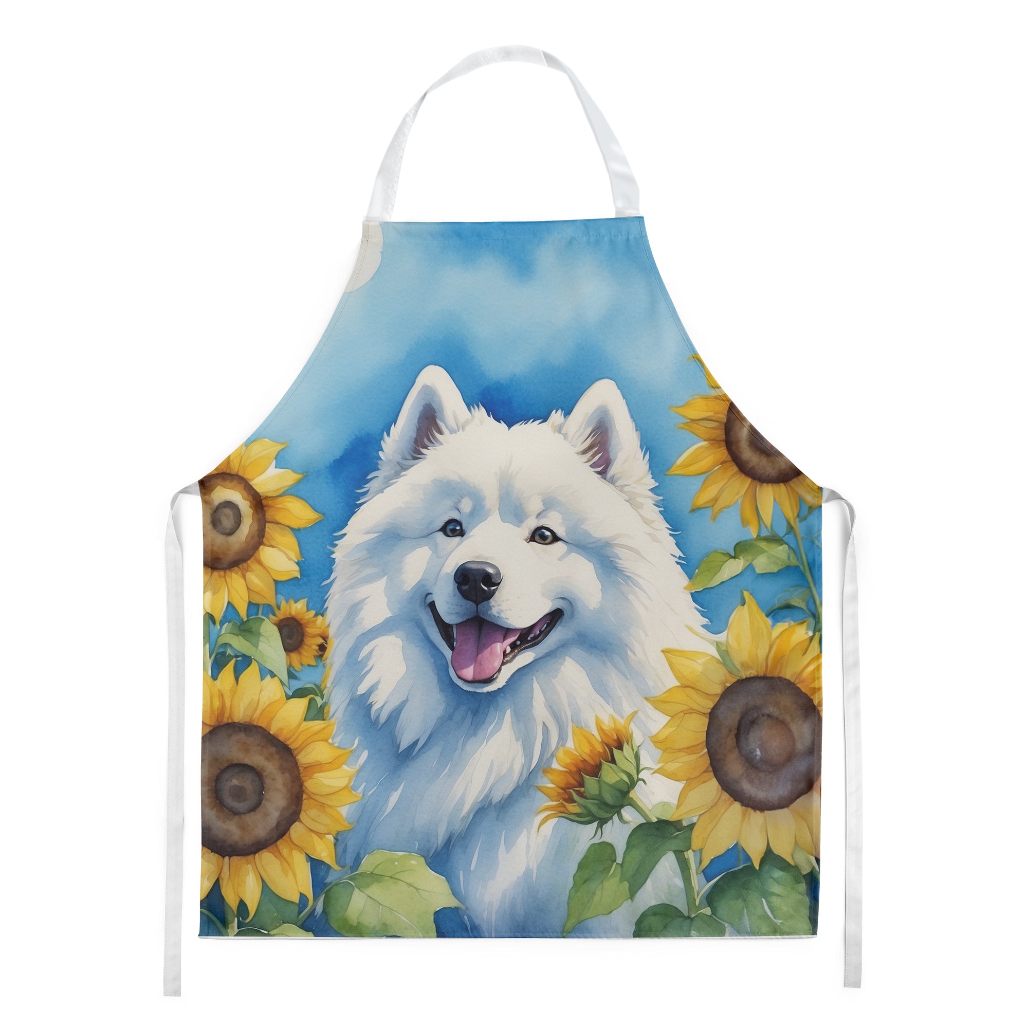 Buy this Samoyed in Sunflowers Apron