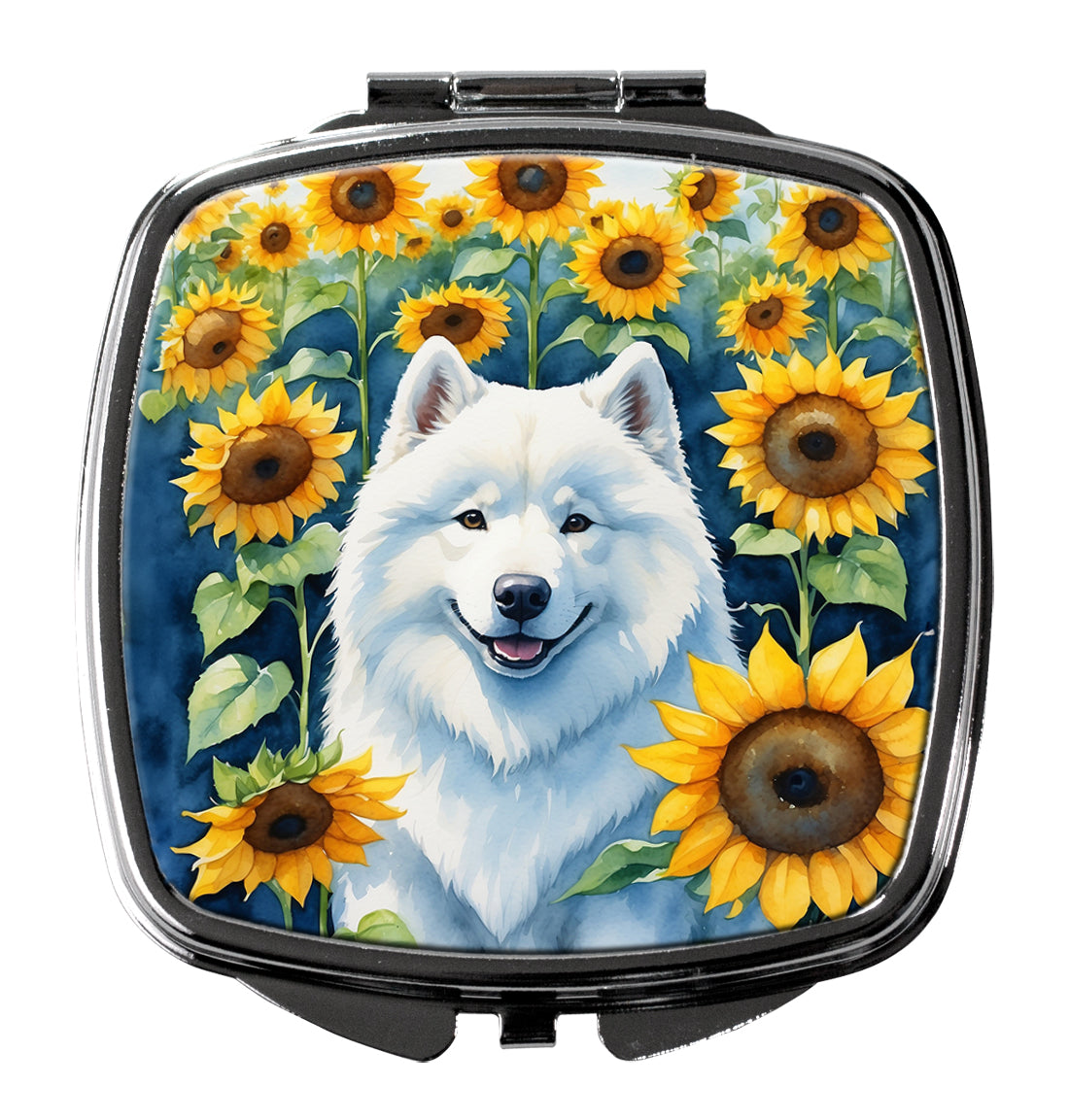 Buy this Samoyed in Sunflowers Compact Mirror