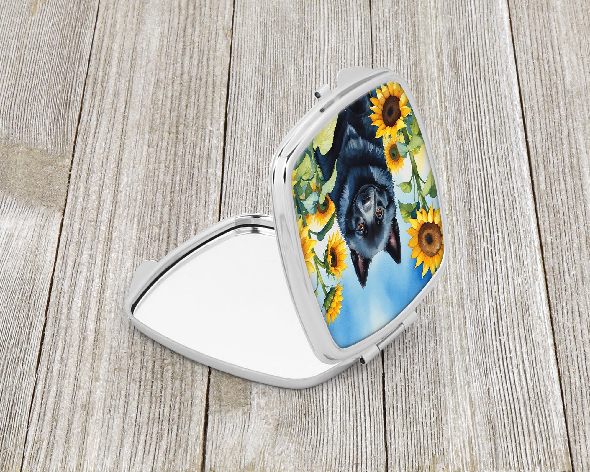 Buy this Schipperke in Sunflowers Compact Mirror
