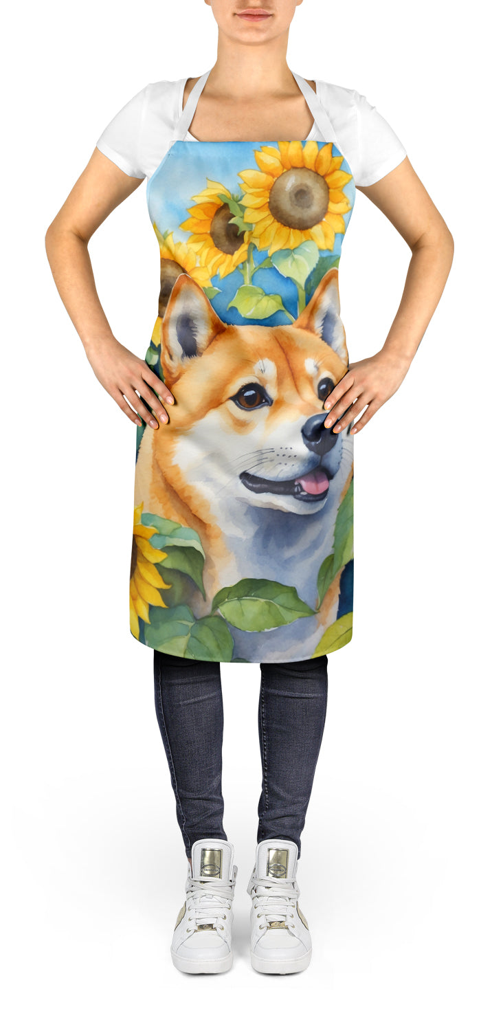 Buy this Shiba Inu in Sunflowers Apron