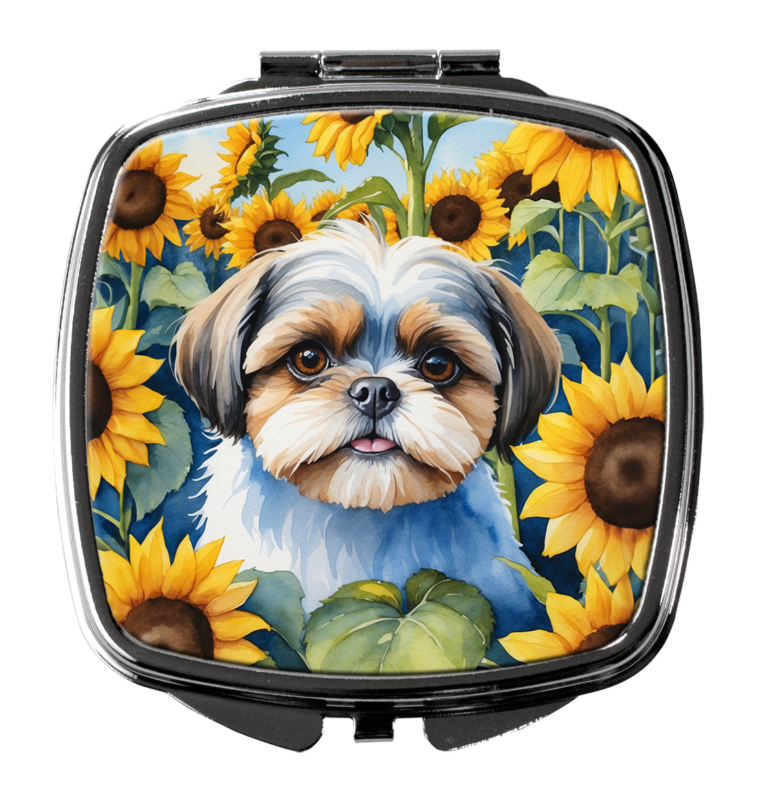 Buy this Shih Tzu in Sunflowers Compact Mirror