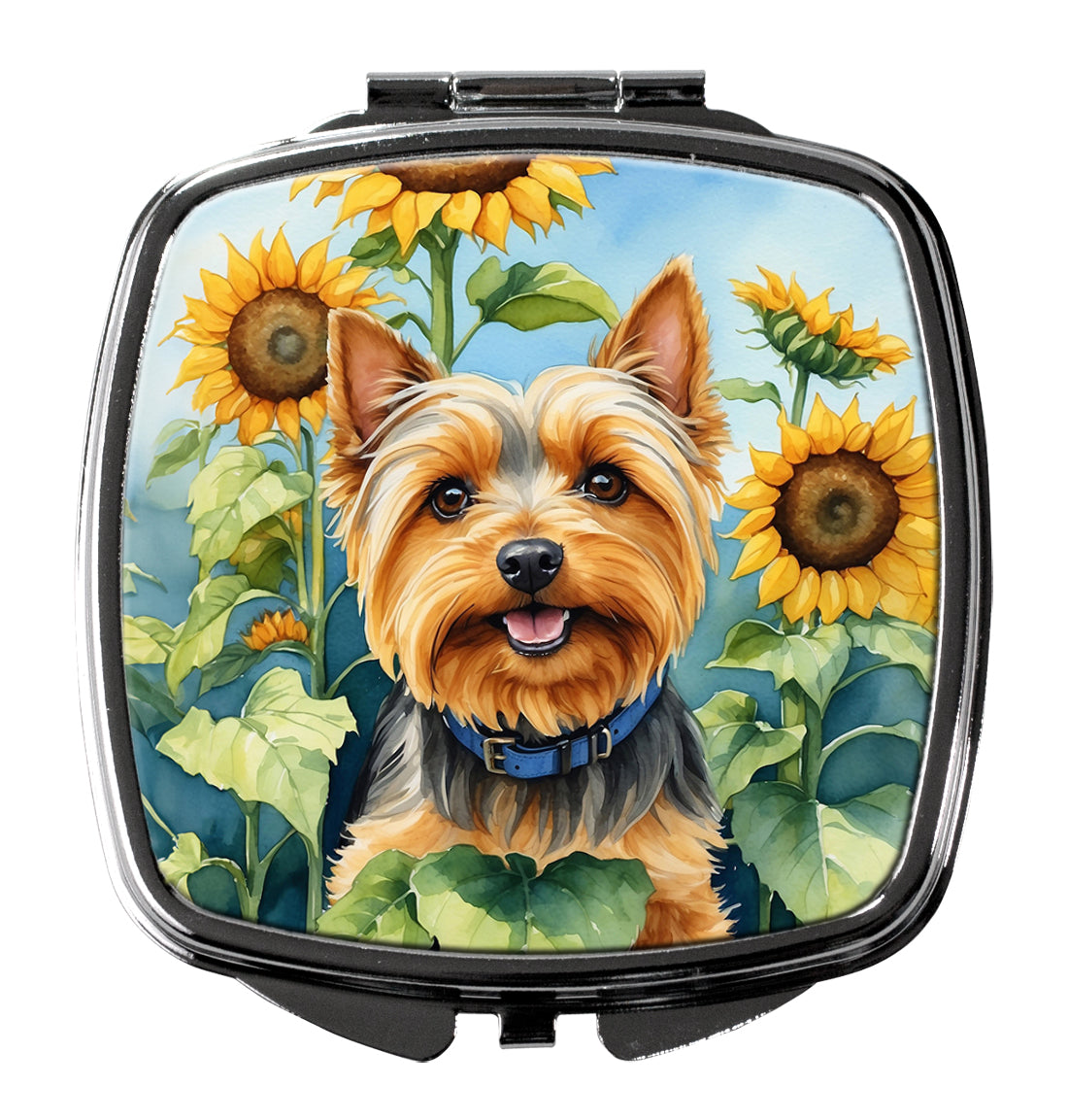 Buy this Silky Terrier in Sunflowers Compact Mirror