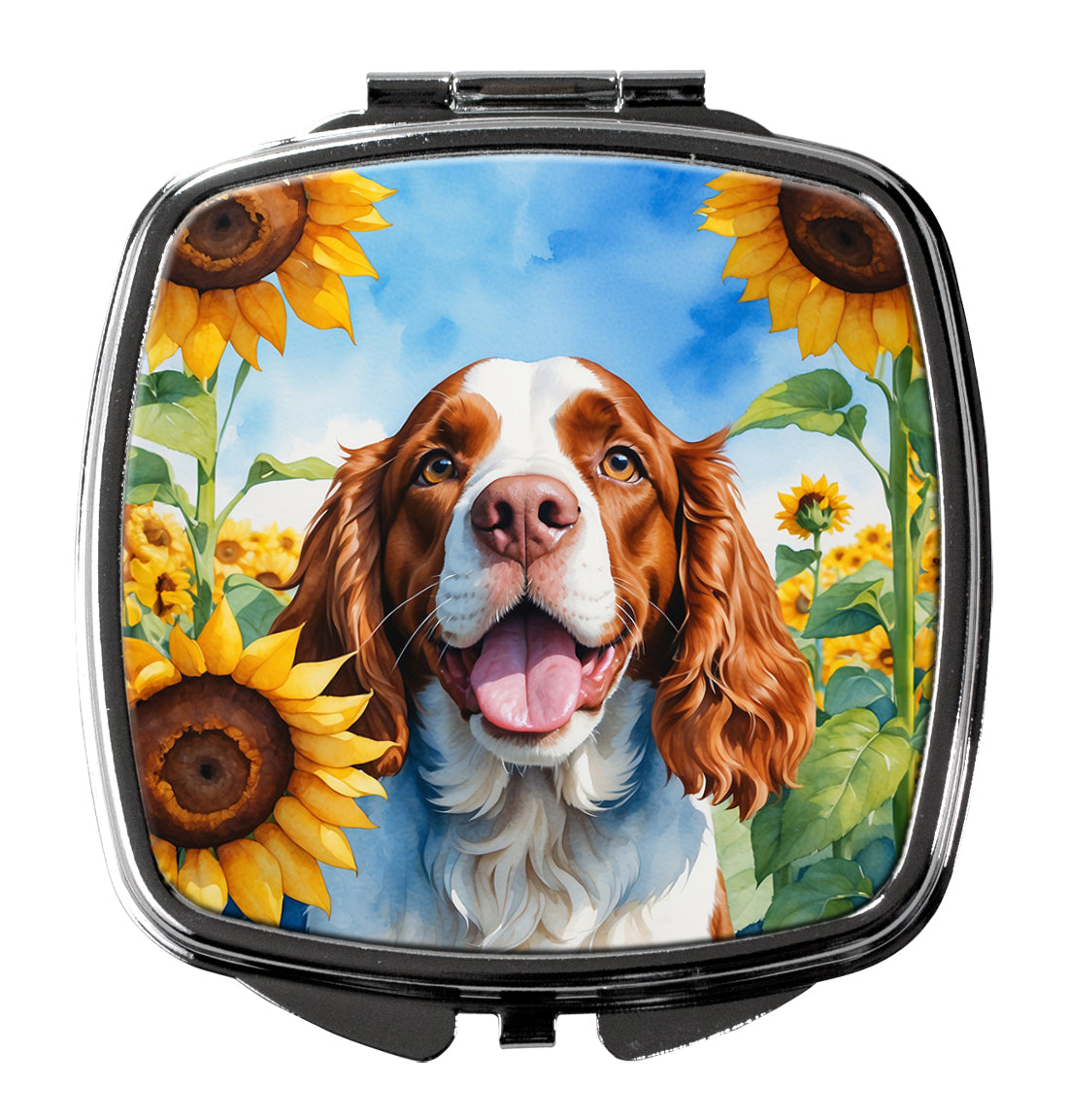 Buy this Welsh Springer Spaniel in Sunflowers Compact Mirror
