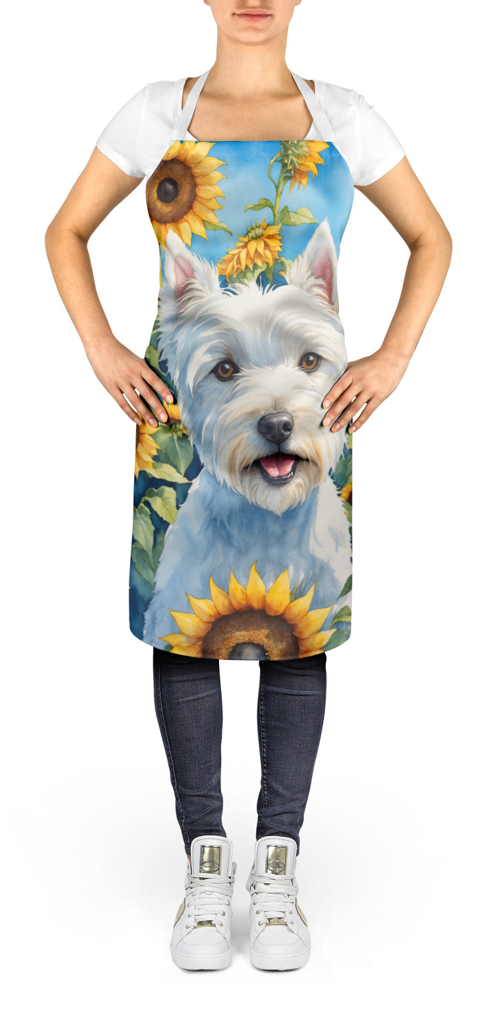 Buy this Westie in Sunflowers Apron