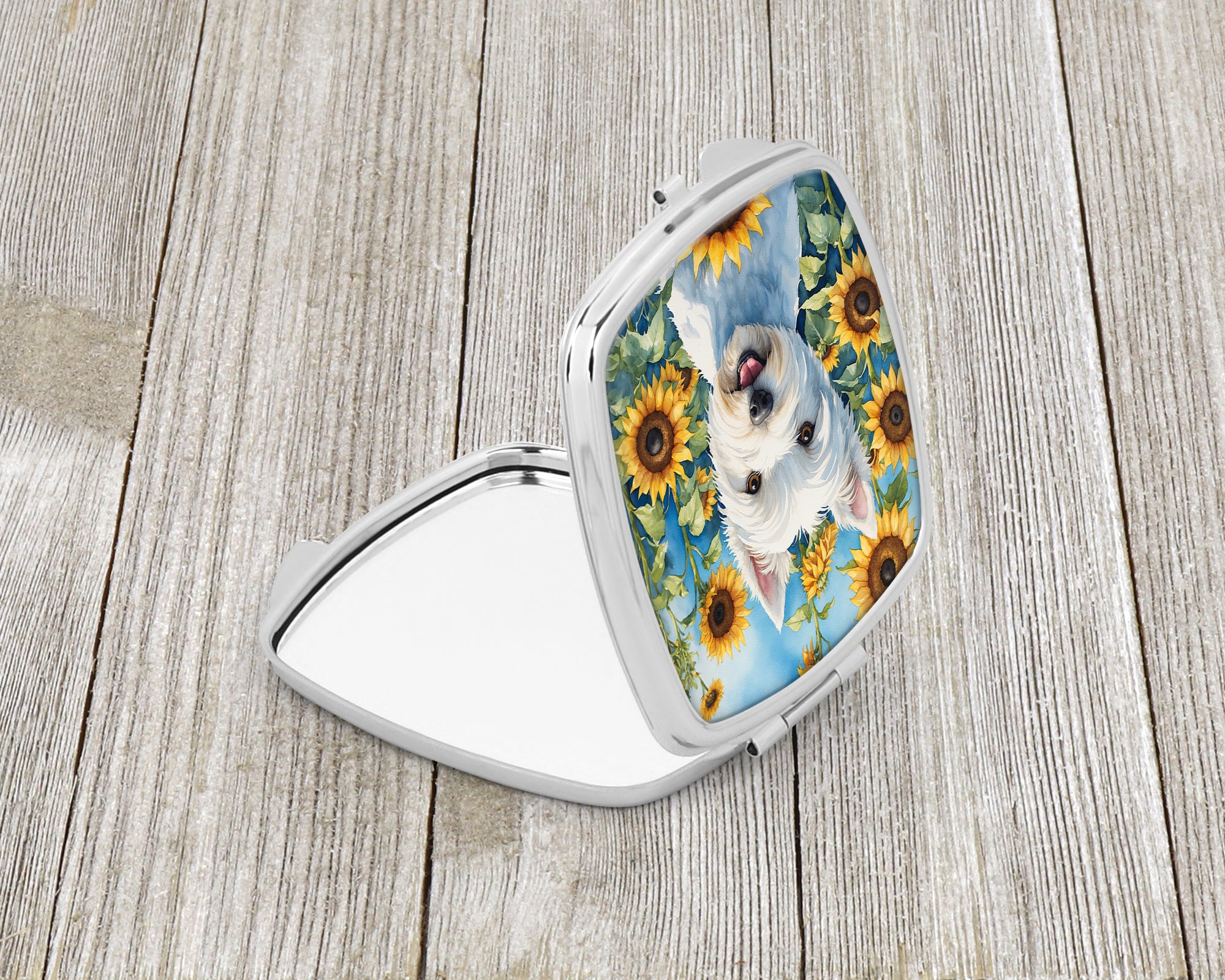 Buy this Westie in Sunflowers Compact Mirror