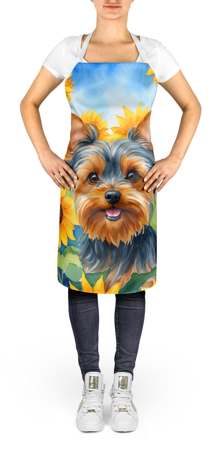 Yorkshire Terrier in Sunflowers Apron