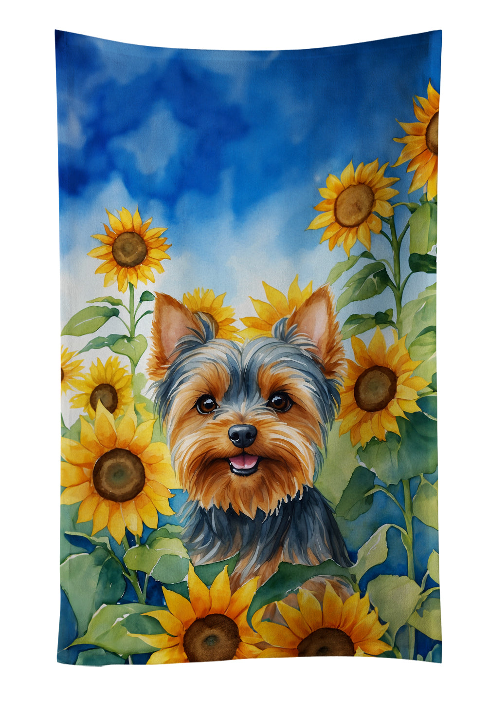 Buy this Yorkshire Terrier in Sunflowers Kitchen Towel