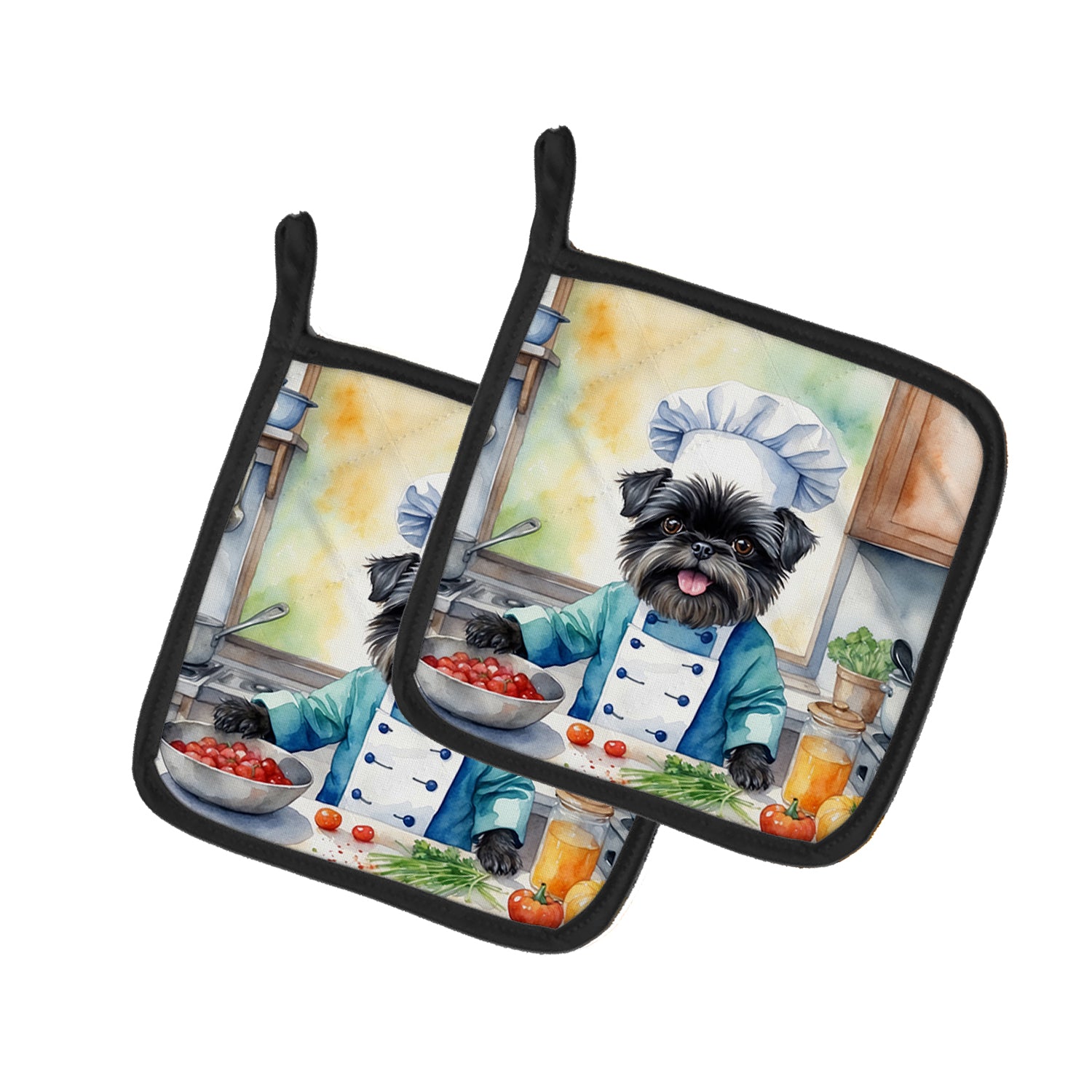 Buy this Affenpinscher The Chef Pair of Pot Holders