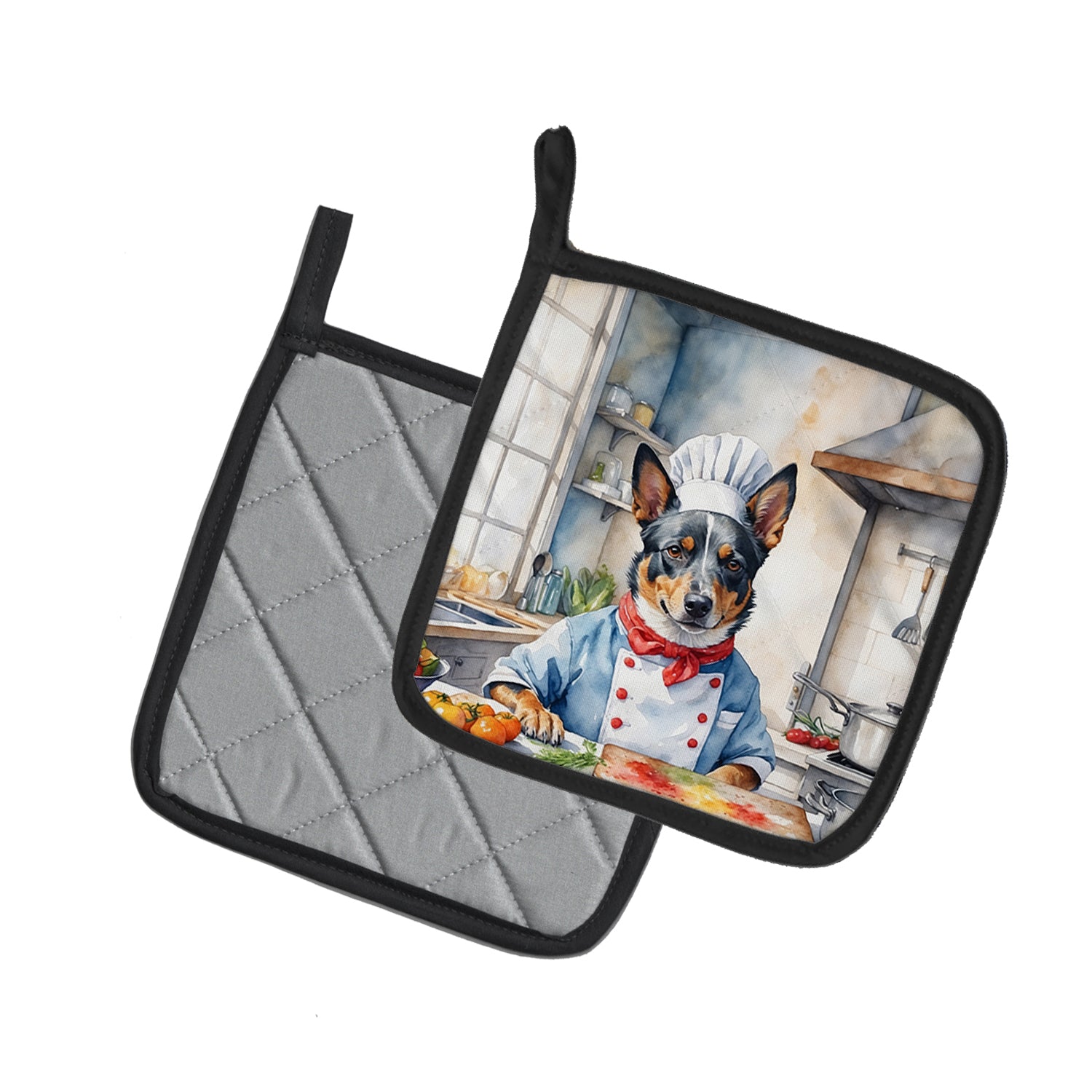 Buy this Australian Cattle Dog The Chef Pair of Pot Holders