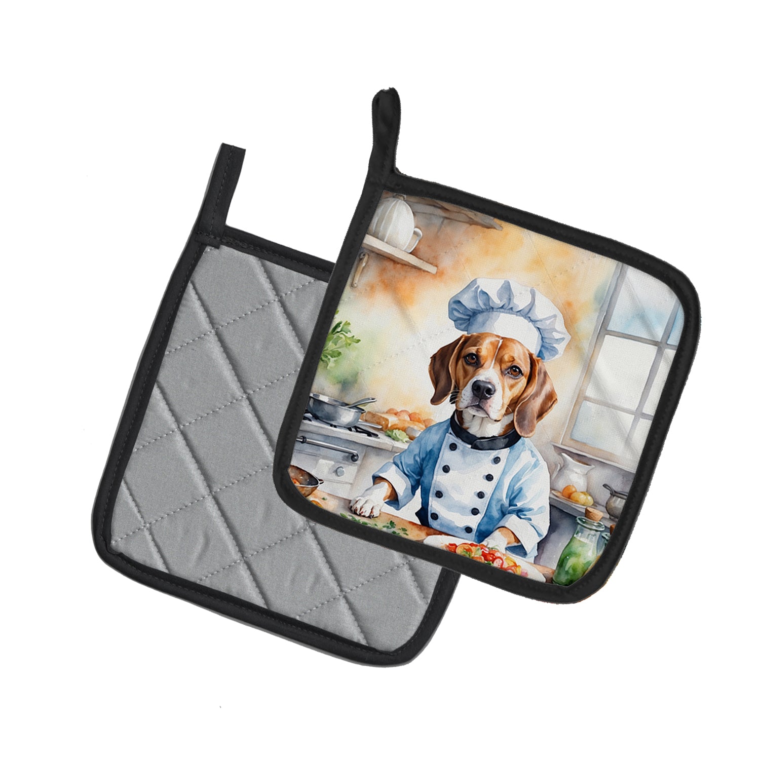 Beagle The Chef Pair of Pot Holders