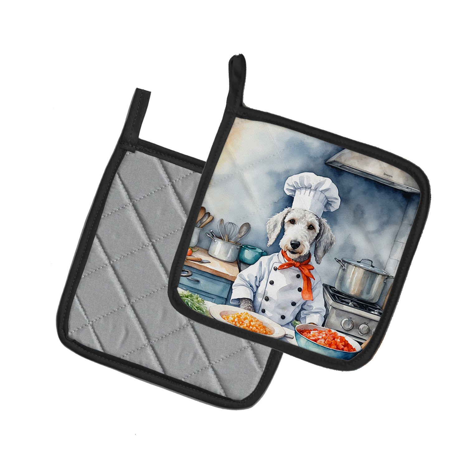 Buy this Bedlington Terrier The Chef Pair of Pot Holders