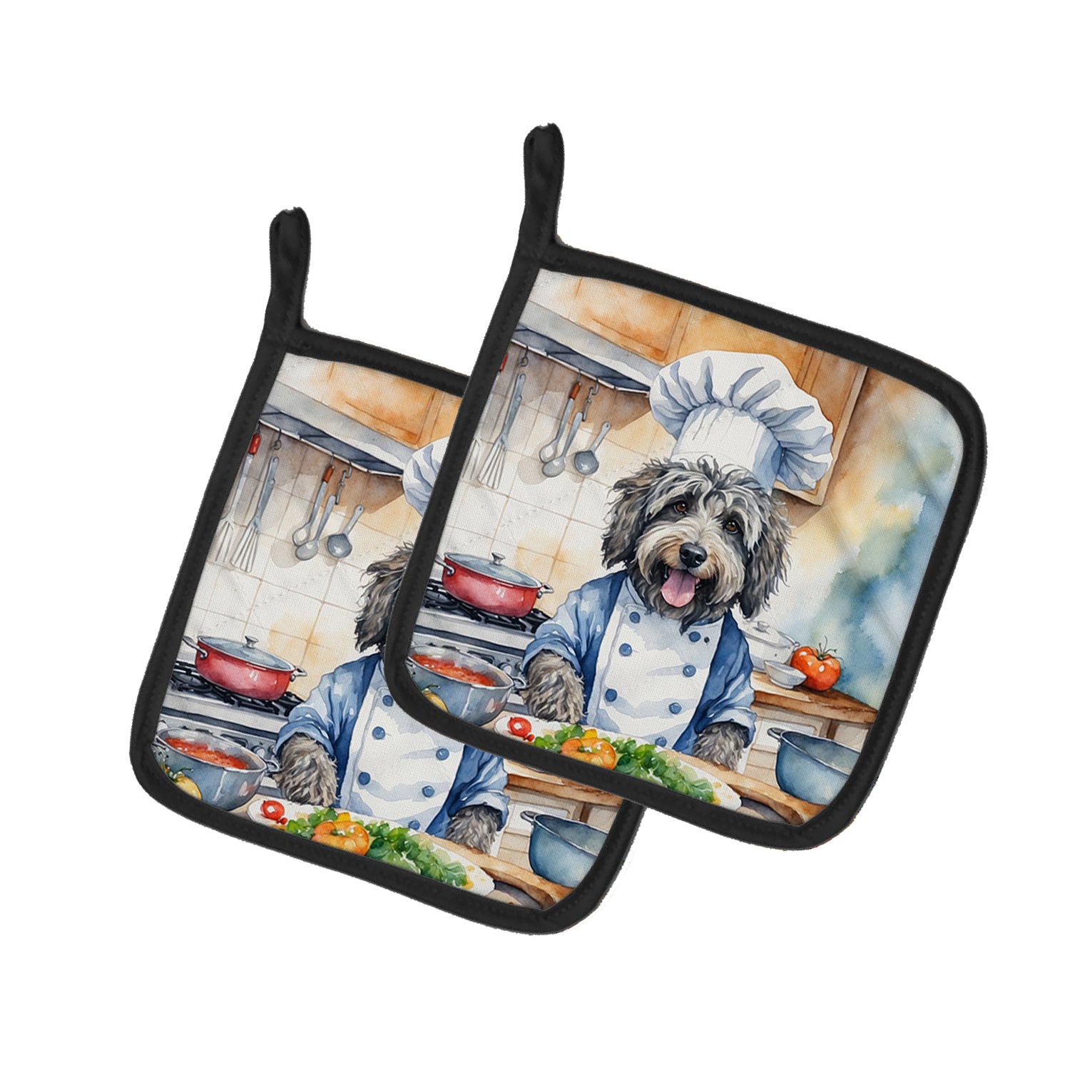 Buy this Bergamasco Sheepdog The Chef Pair of Pot Holders
